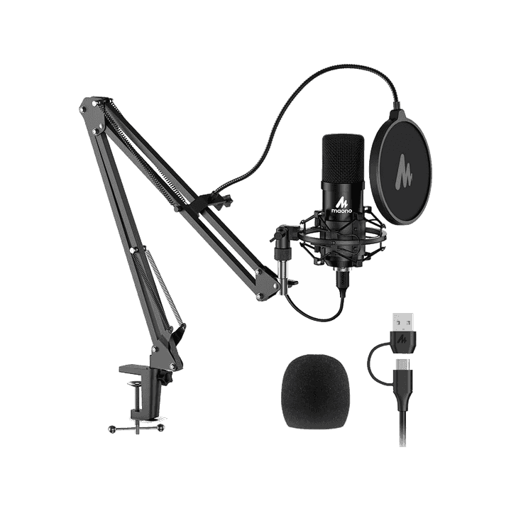 MAONO A04 USB Microphone 192kHz/24Bit Condenser Mic Kit for PC Podcast