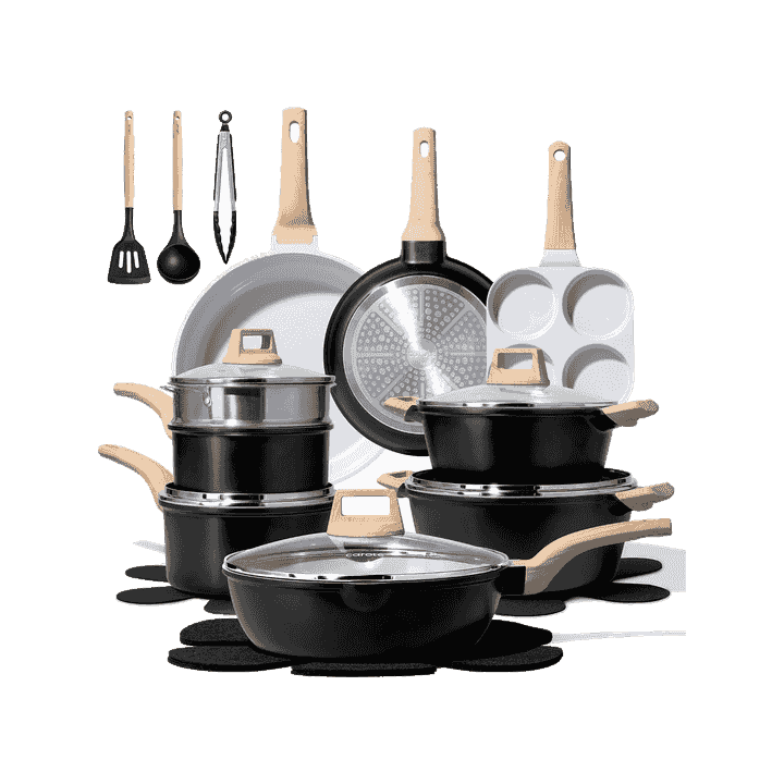 CAROTE 21pcs Ceramic Cookware Set