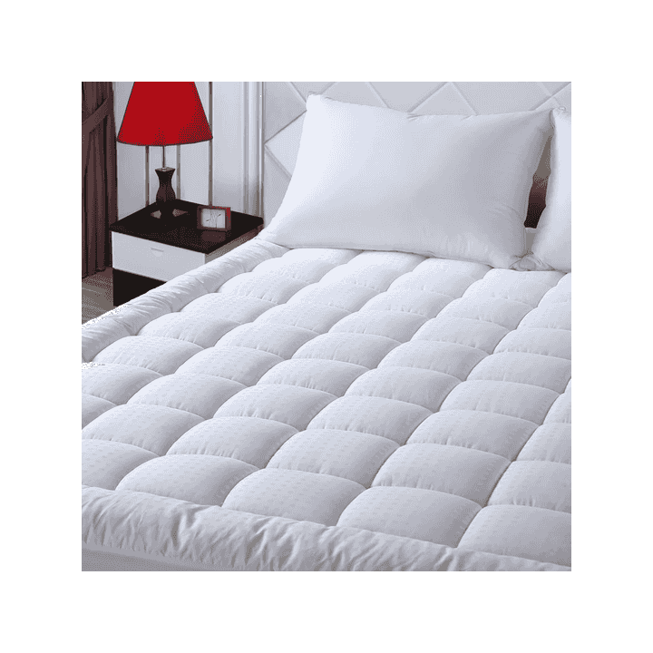 EASELAND Queen Size Mattress Pad Cotton Pillow Top Mattress Topper White