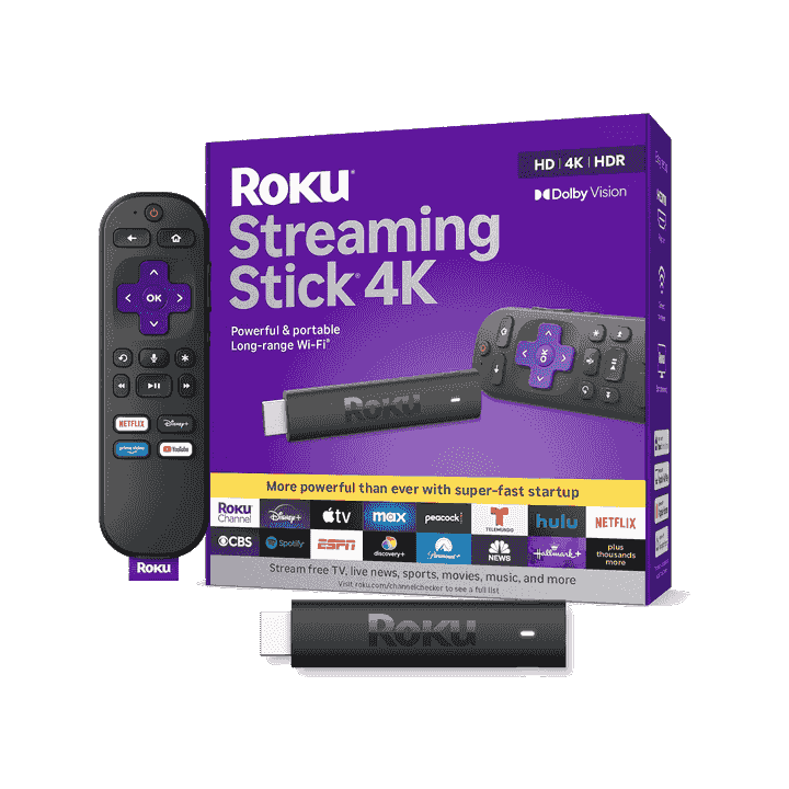 Roku Streaming Stick 4K with Voice Remote - HDR10+ & Dolby Vision