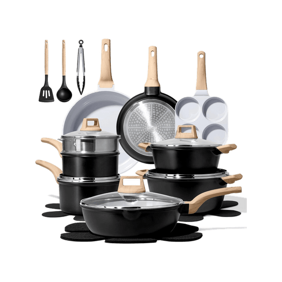 CAROTE 21pcs Ceramic Cookware Set