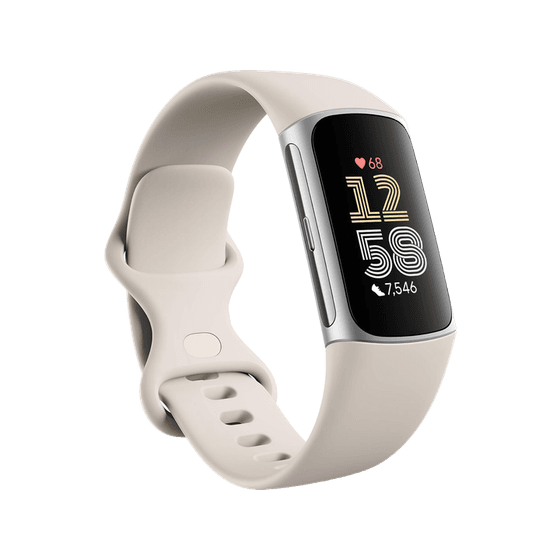 Google Fitbit Charge 6 - Fitness Tracker - Porcelain/Silver