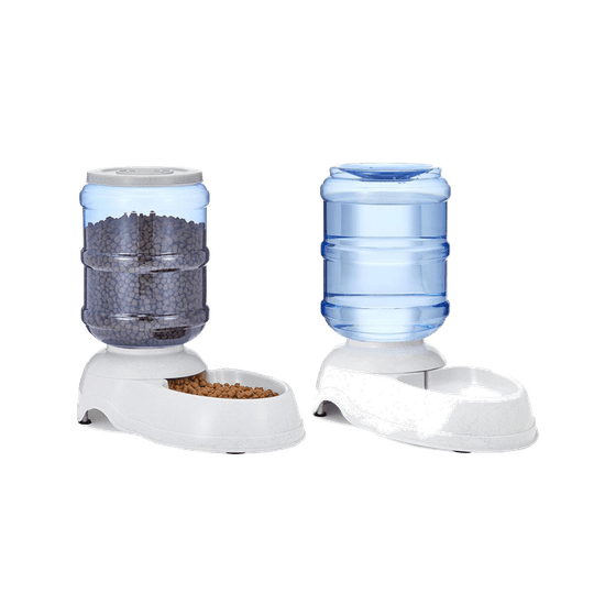 Amazon Basics Automatic Pet Water Dispenser and Gravity Food