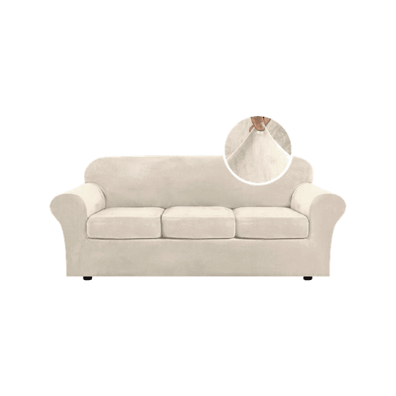 H.VERSAILTEX Modern Velvet Plush 4 Piece High Stretch Sofa
